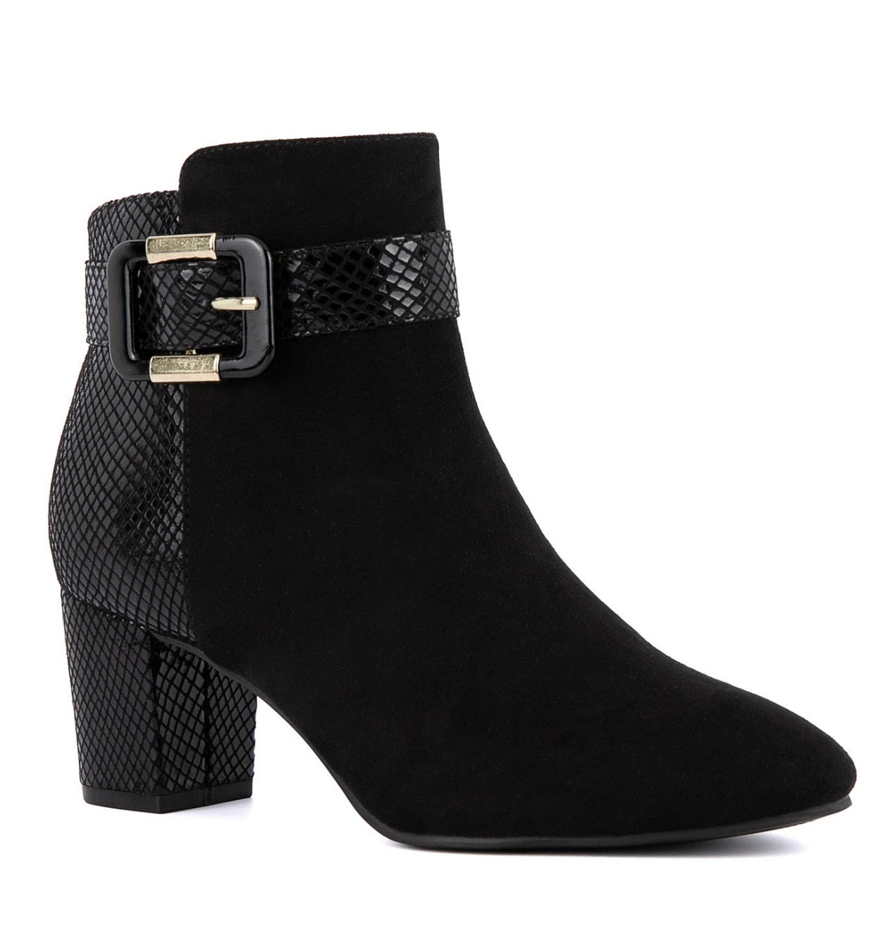 Jones New York women’s Ivyy buckle Block Heel Booties