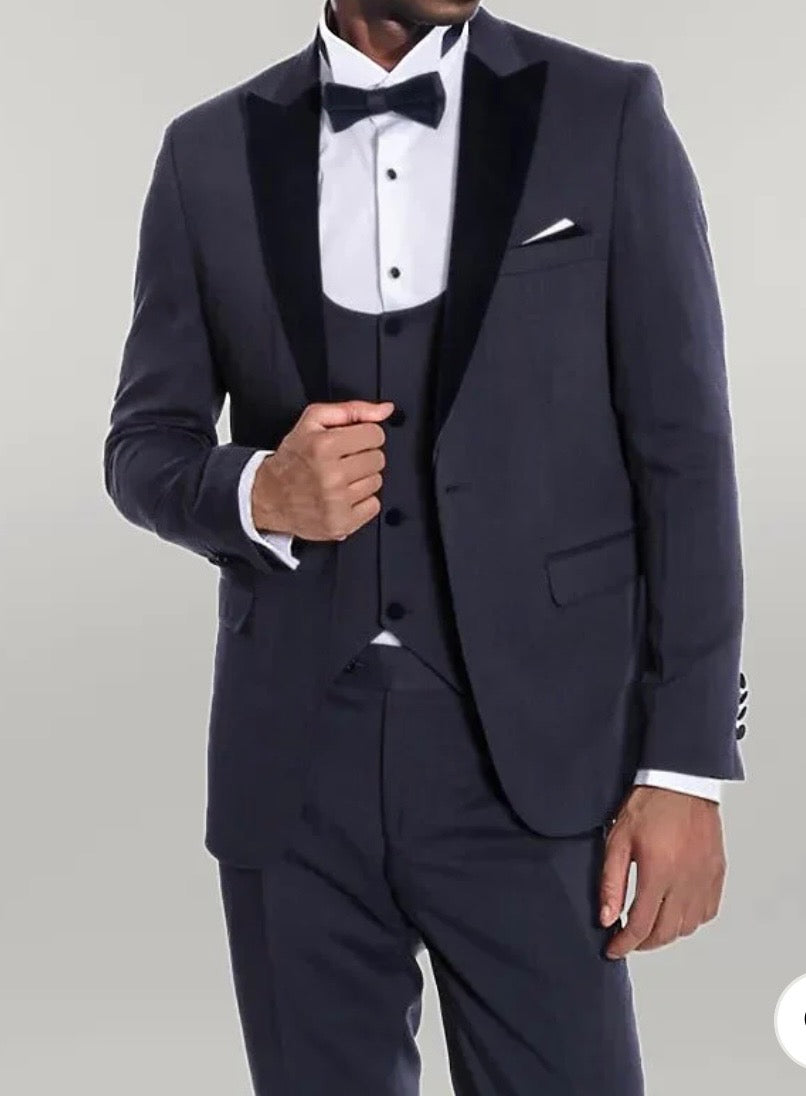 Plaid Slim Fit Black Men Tuxedo