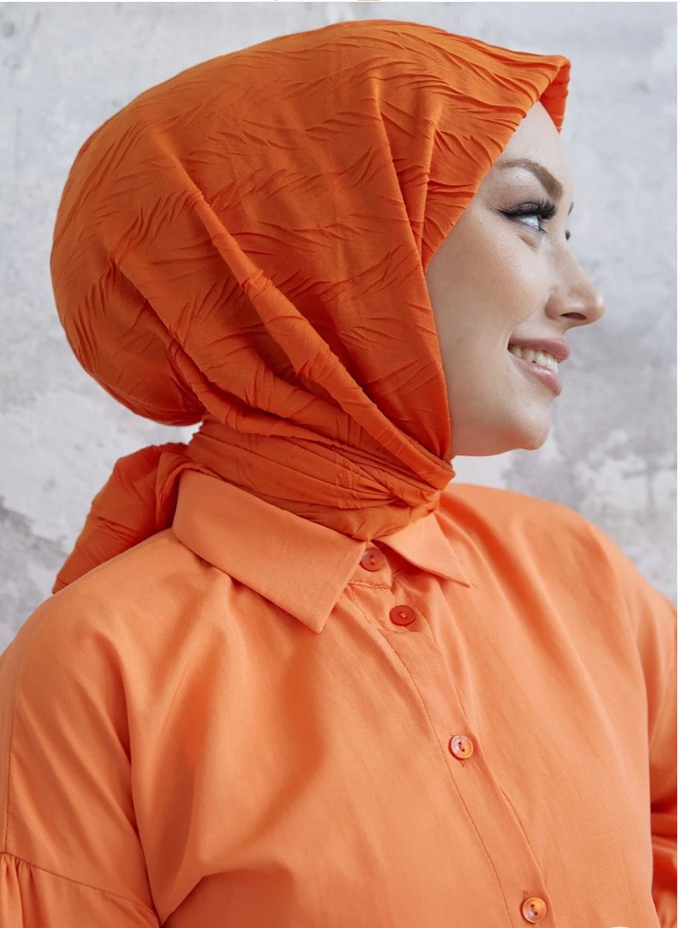 Women Bamboo Texture Crinkled Scarf