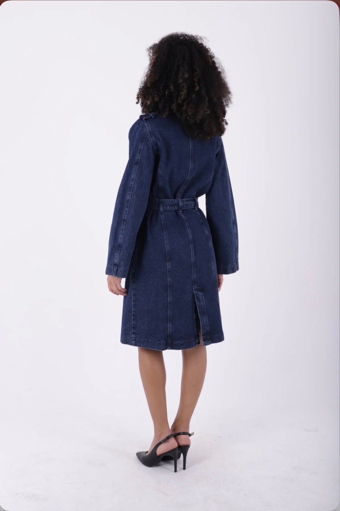 DENIM TRENCH COAT WITH BELT