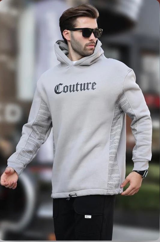 PRINTED MEN’S HOODED SWEATSHIRT IN GRAY