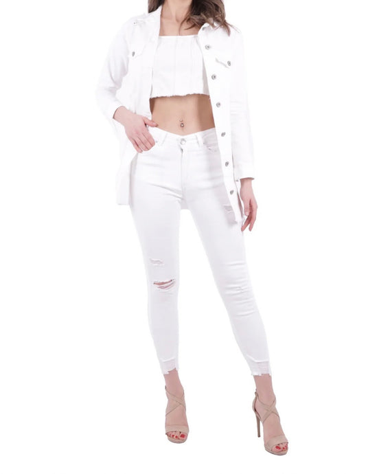 FRINGE FINISH BOYFRIEND DENIM JACKET