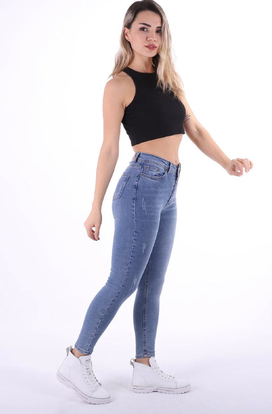 HIGH WAIST SKINNY ANKLE LENGTH JEAN - BOZEMAN